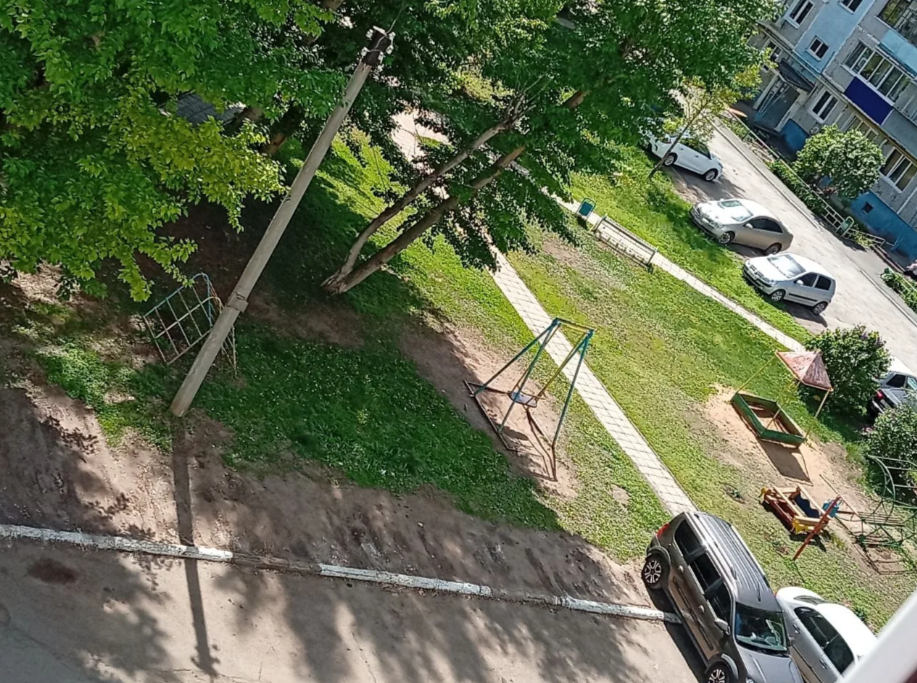 На Дзержинского, 32/2 дерево у качелей может упасть