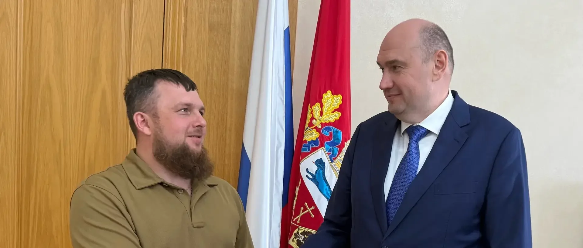 Евгений Солнцев встретился с командиром отряда БАРС-6 «Форштадт» Борисом Анненковым